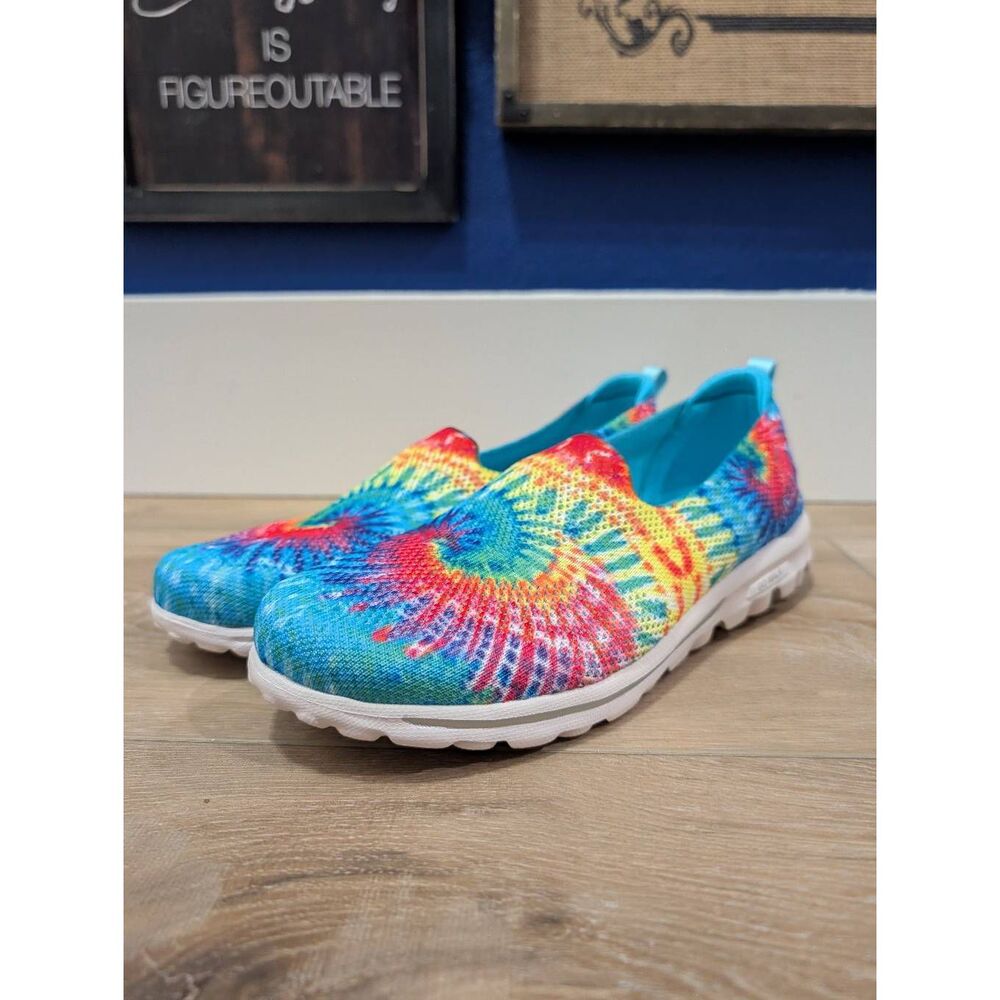Skechers GOwalk Goga Mat Slip On Shoes Womens 10 Tie Dye Comfort Walking NWOB